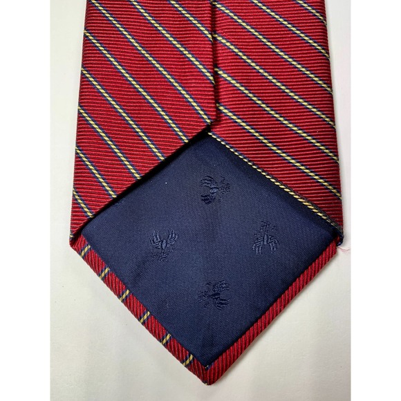 BROOKS BROTHERS MAKERS Deep Red Gold Repp Stripe Tie Made in USA Silk Necktie - Picture 4 of 7